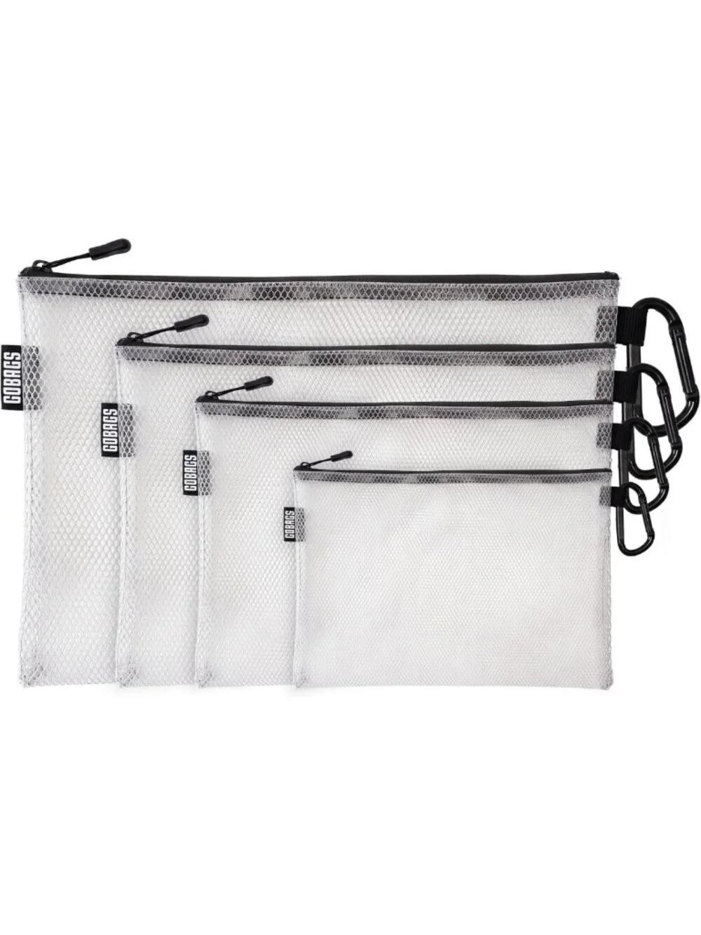 Multi-Size Clear Zipper Pouch Set - Cable Organizer & Travel Bag for Tech Gear